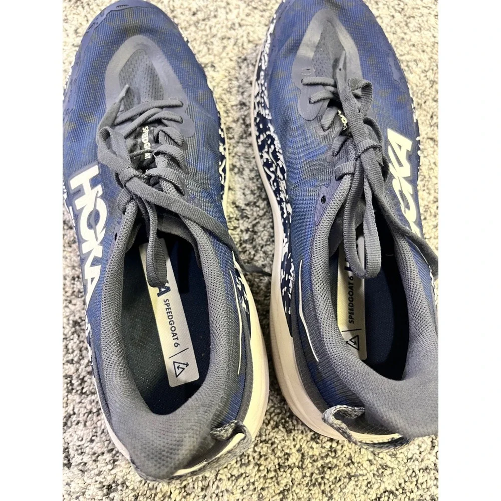 Hoka‎ Speedgoat 6 Mens Trail Running Shoes Blue White Speckled Vibram Mens 11.5